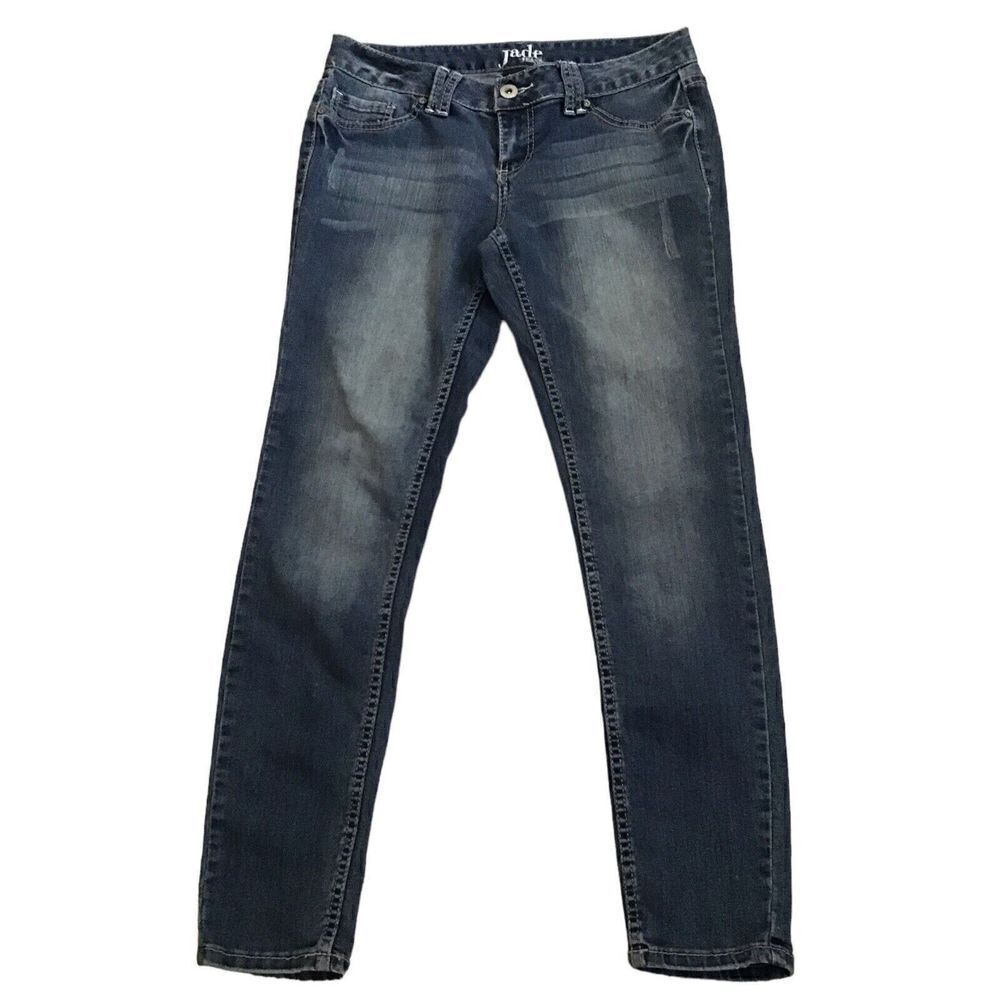 Jade Denim Straight Leg Blue Jeans Size 9/10 Embroidered Pockets